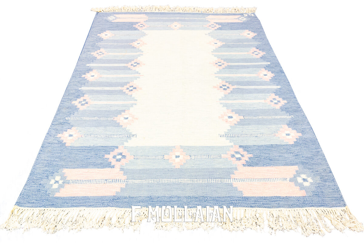 Rollakan Swedish Flat-weave Rug Pastel Color n°:436183